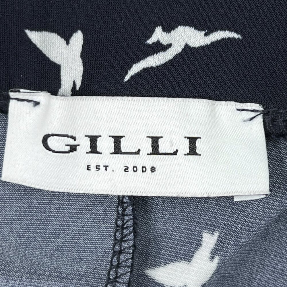 Gilli Willet Knit Fit and Flare Pleated Skirt Navy White Birds Size L - Picture 5 of 5